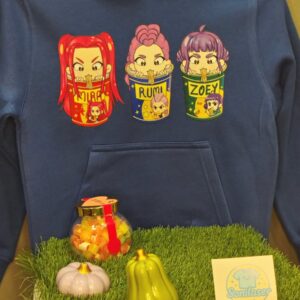 Sudadera capucha azul real huntrix ramen