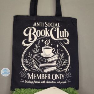 Totebag negra anti social book club